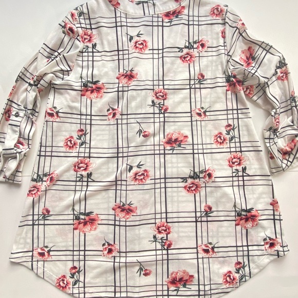 STREETWEAR SOCIETY Women's Size Small Floral Top BLOUSE; 3/4 Sleeve - Picture 8 of 11